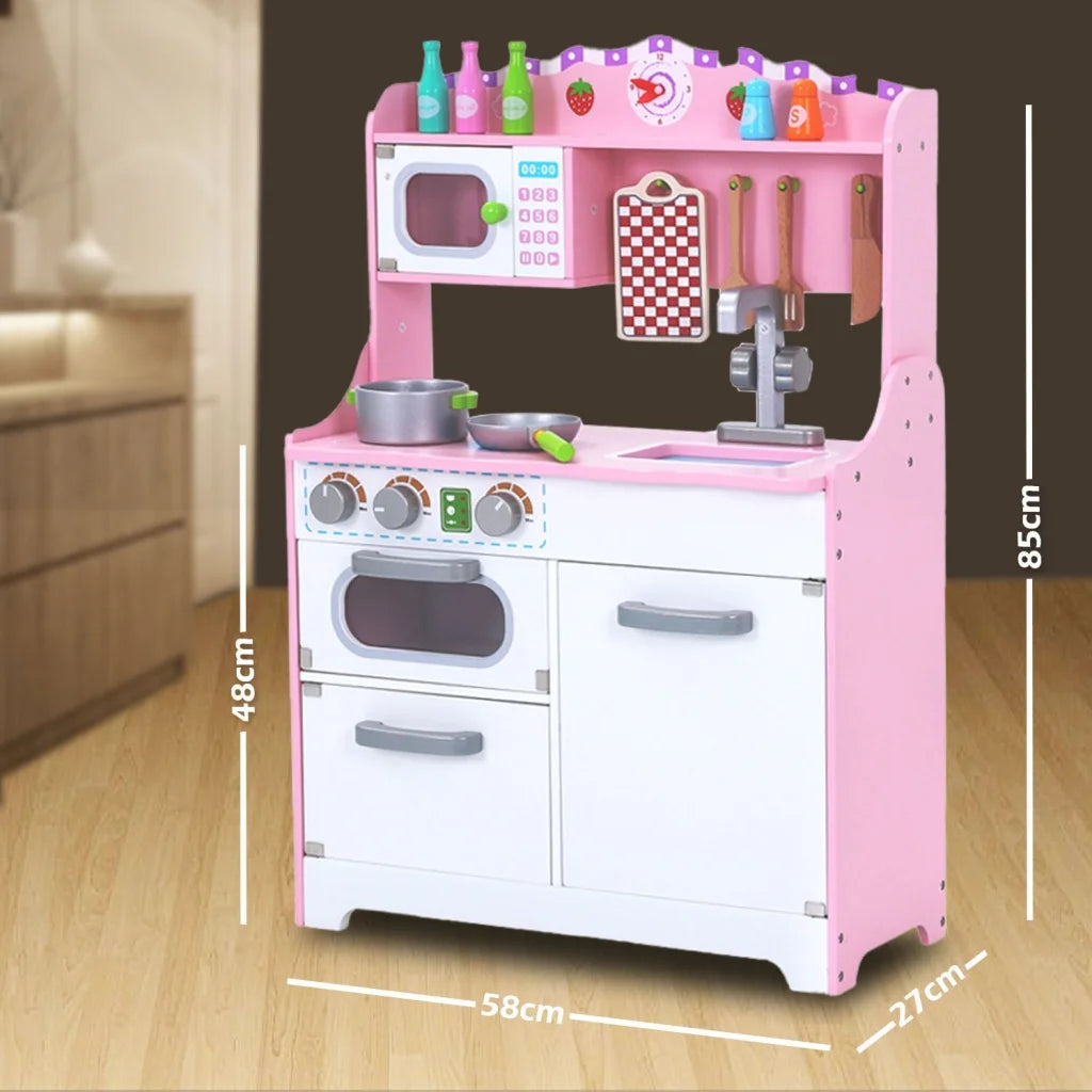Kids Wooden Kitchen Pretend Play Set Toy Toddlers Children