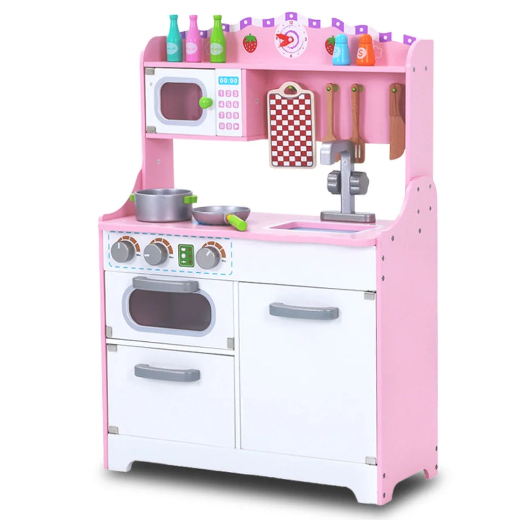 Kids Wooden Kitchen Pretend Play Set Toy Toddlers Children