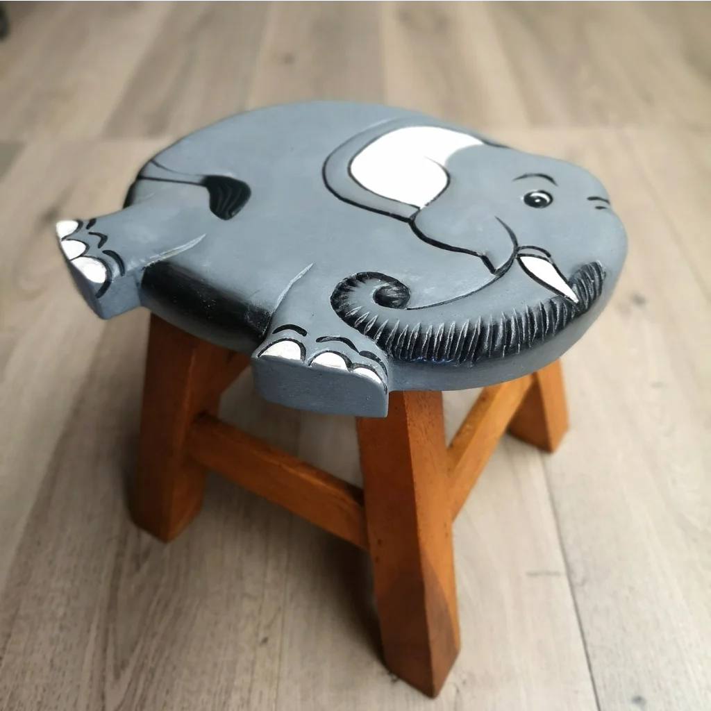 Kids Wooden Stool Elephant - Baby & Kids > Kid’s Furniture