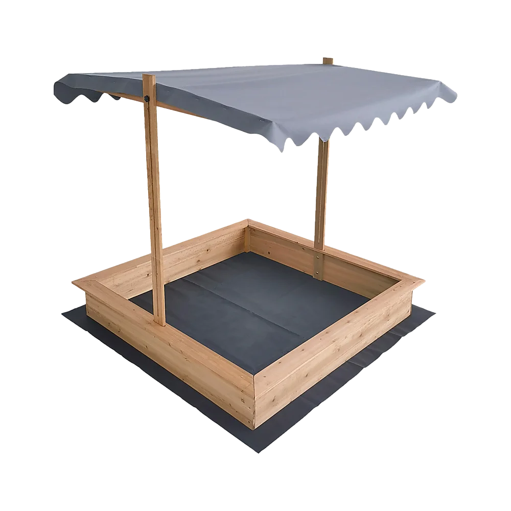 Kids Wooden Toy Sandpit with Adjustable Canopy baby