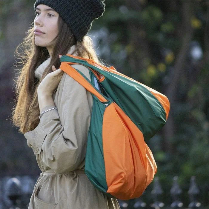 KIND BAG Reusable Bag - Medium| Bicolour Green & Orange-1973194218012807170