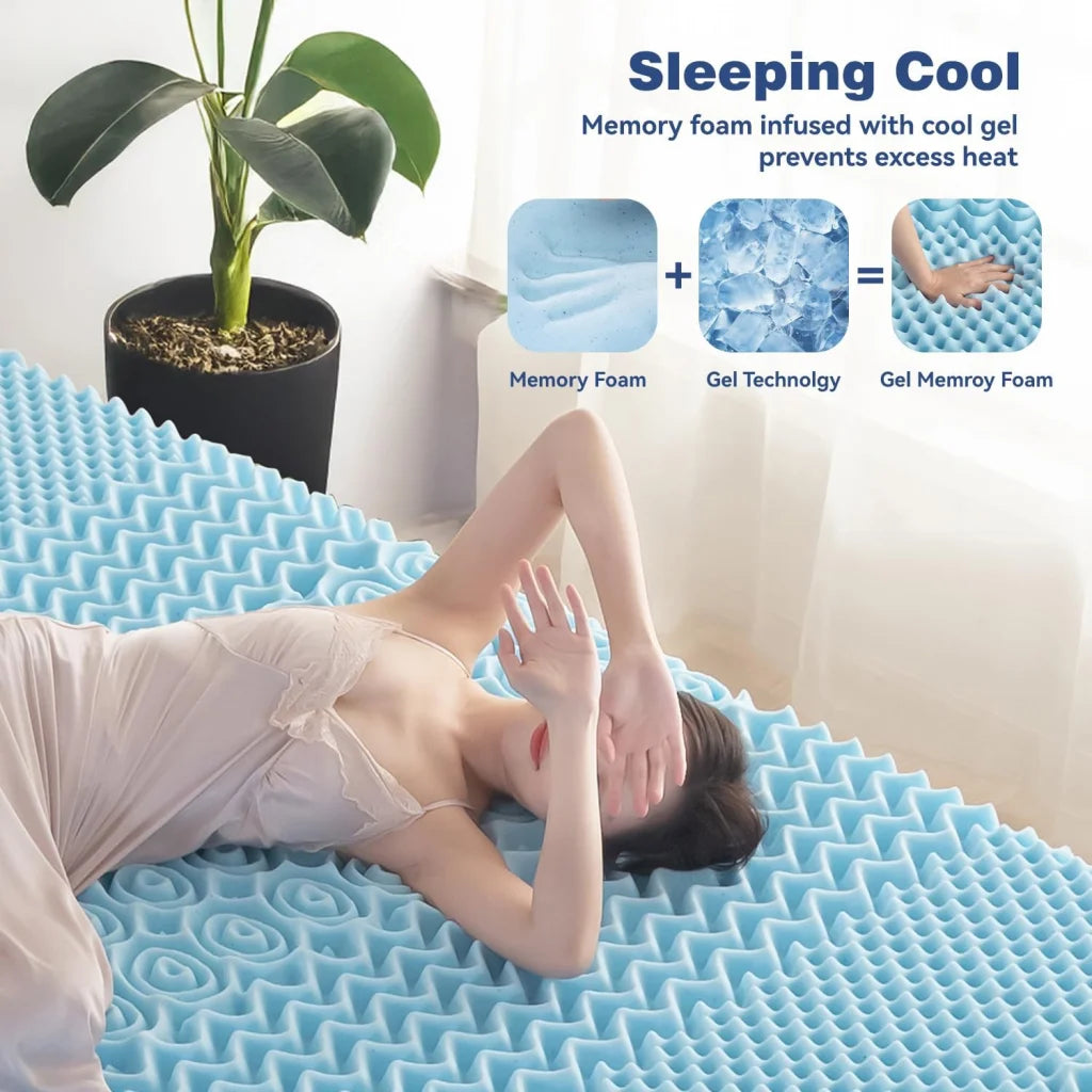 King Mattress Topper Memory Foam 7-Zone 8cm - Furniture >