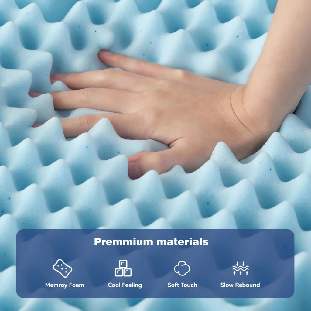 King Mattress Topper Memory Foam 7-Zone 8cm - Furniture >