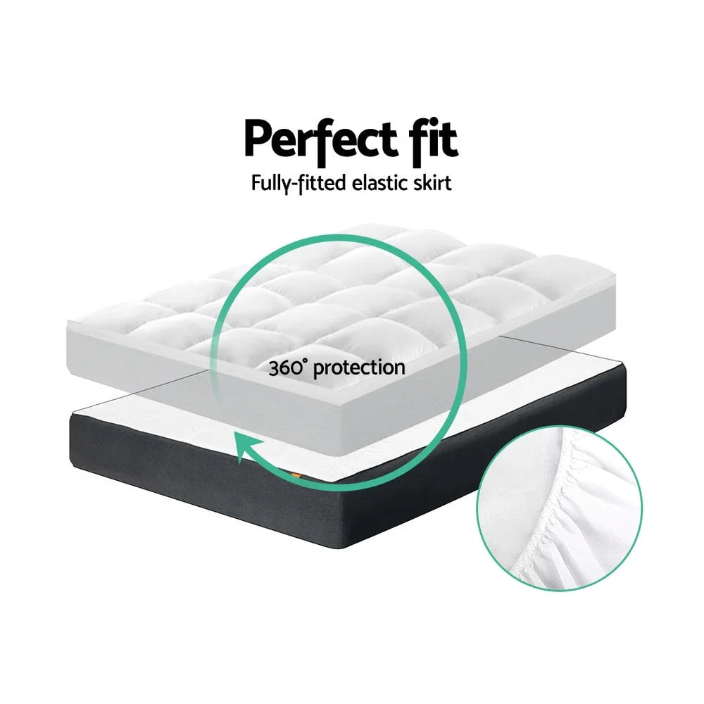 King Single Mattress Topper 1000GSM Pillowtop Microfibre