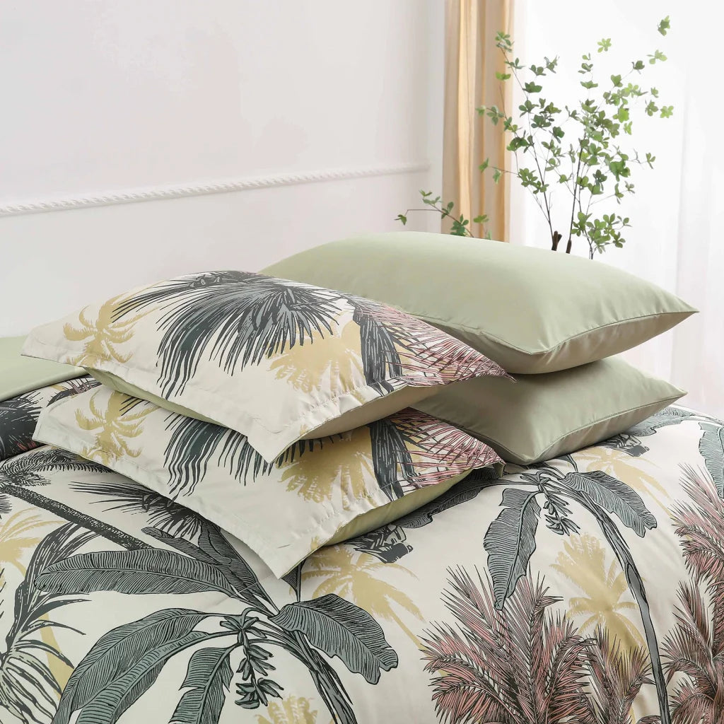 King Size Soft Floral Leaf Comforter Set Warm Quilted