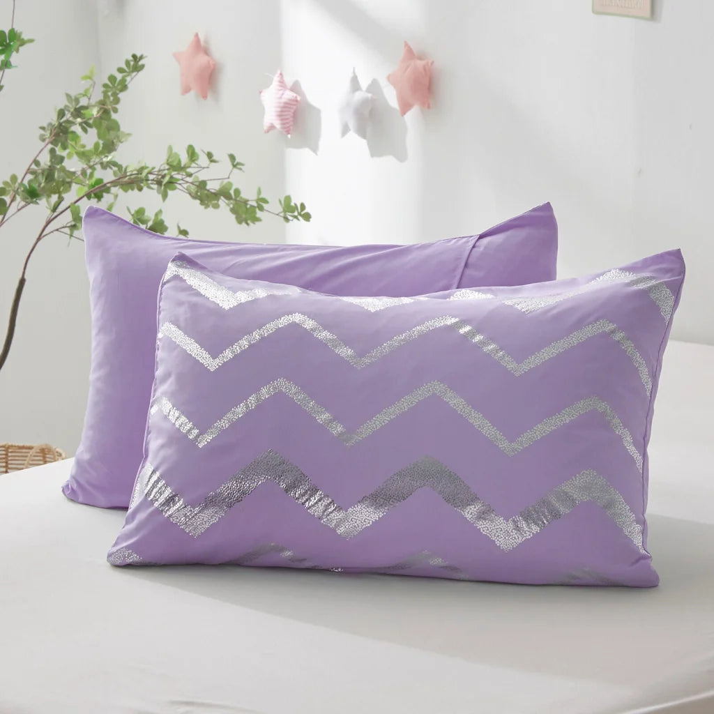 King Size Soft Purple Comforter Set Cozy 3-Piece Bedding