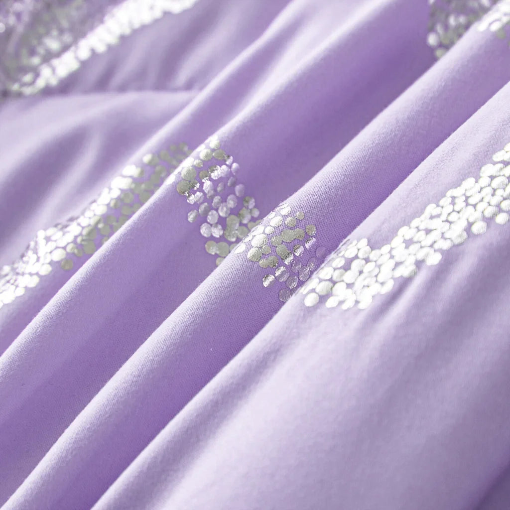 King Size Soft Purple Comforter Set Cozy 3-Piece Bedding