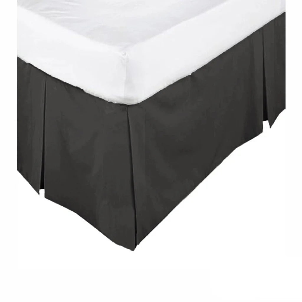 KINGDOM Box Pleated Valance Black - King - Home & Garden