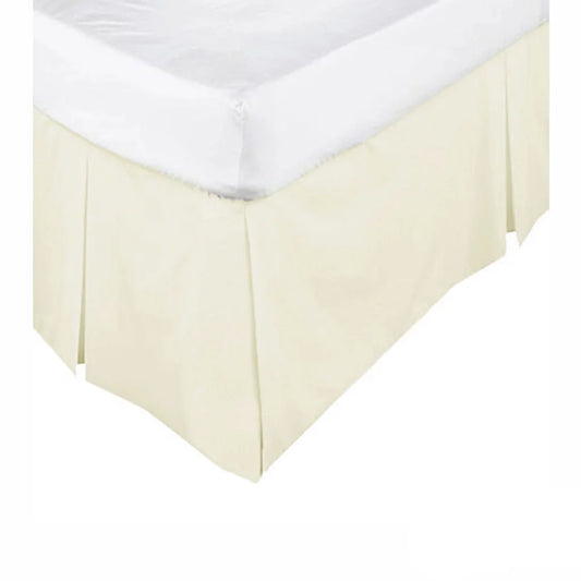 KINGDOM Box Pleated Valance Cream - Double - Home & Garden
