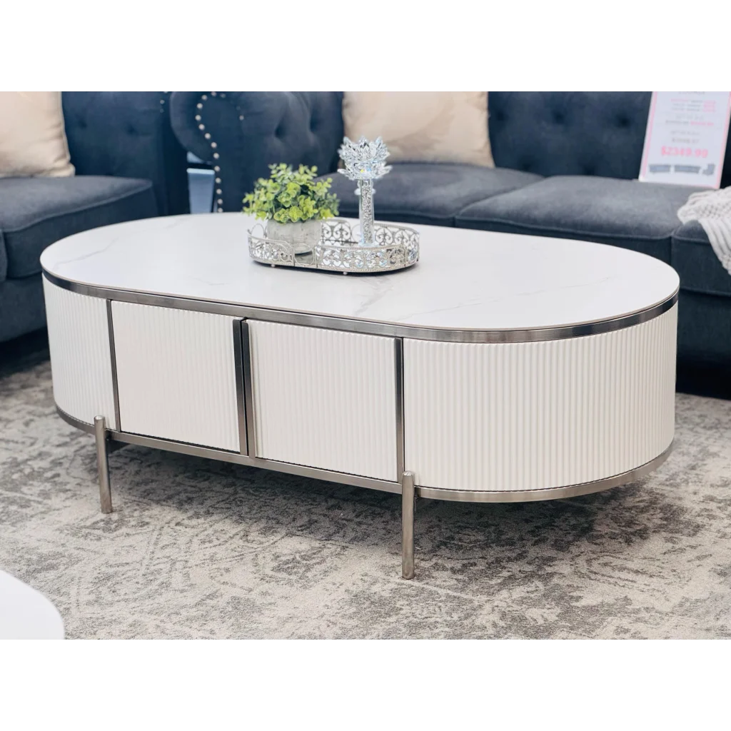 Kingsley Coffee Table - White - Furniture > Living Room >