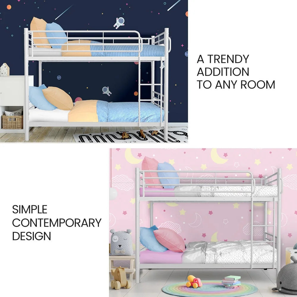 KINGSTON SLUMBER 2in1 King Single Metal Bunk Bed Frame