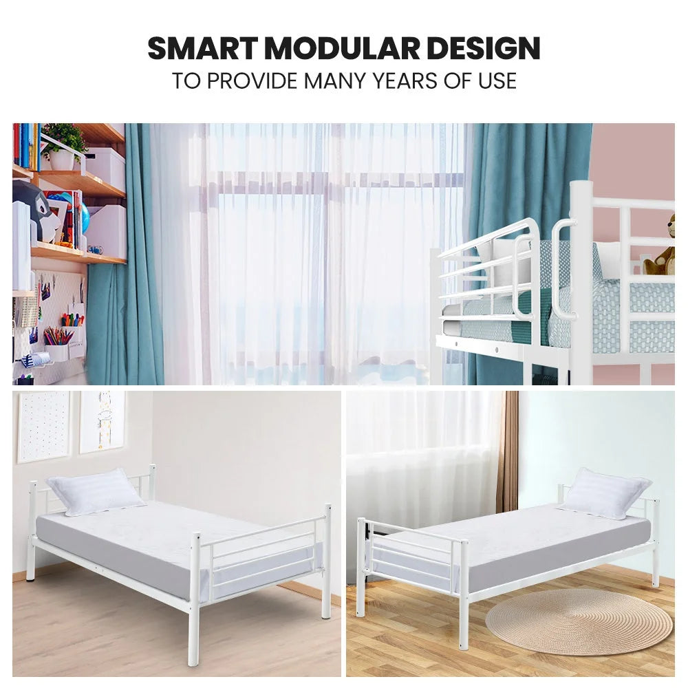 KINGSTON SLUMBER 2in1 King Single Metal Bunk Bed Frame