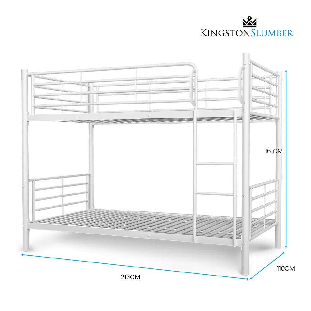KINGSTON SLUMBER 2in1 King Single Metal Bunk Bed Frame
