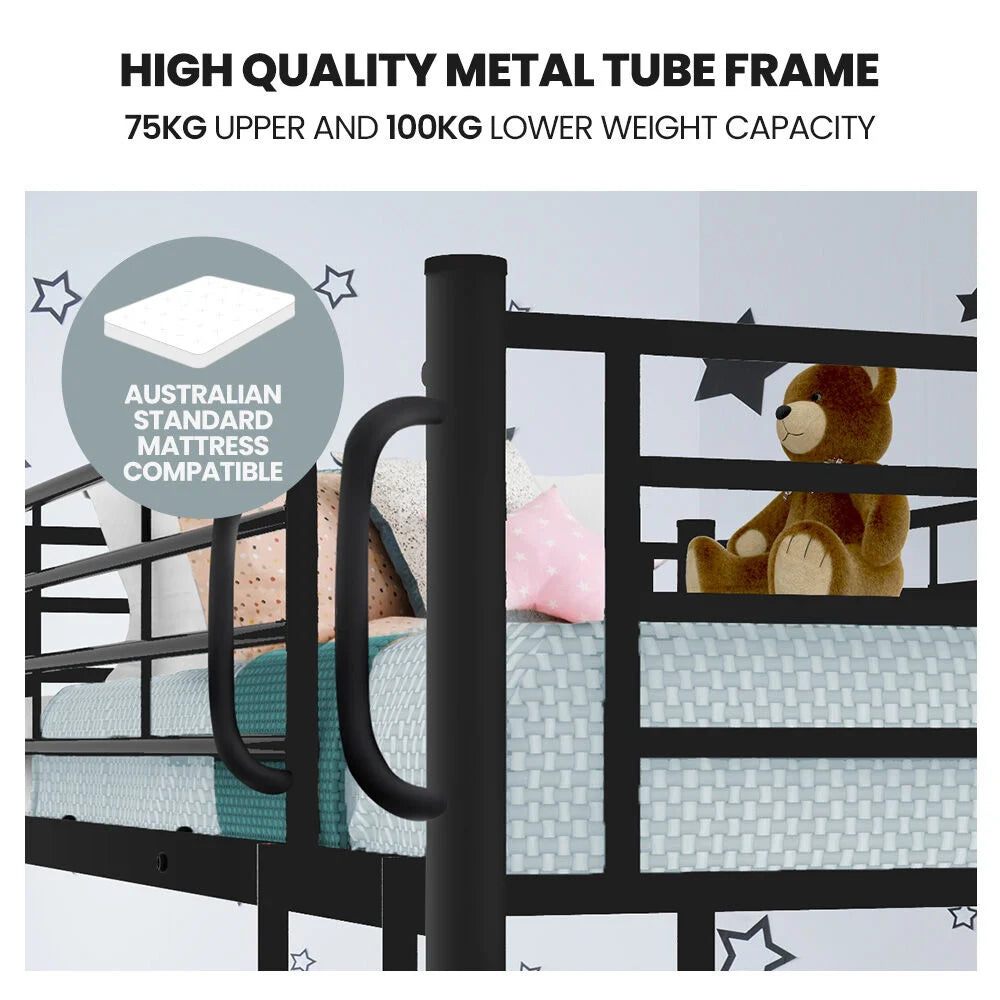 Kingston Slumber 2in1 Single Metal Bunk Bed Frame