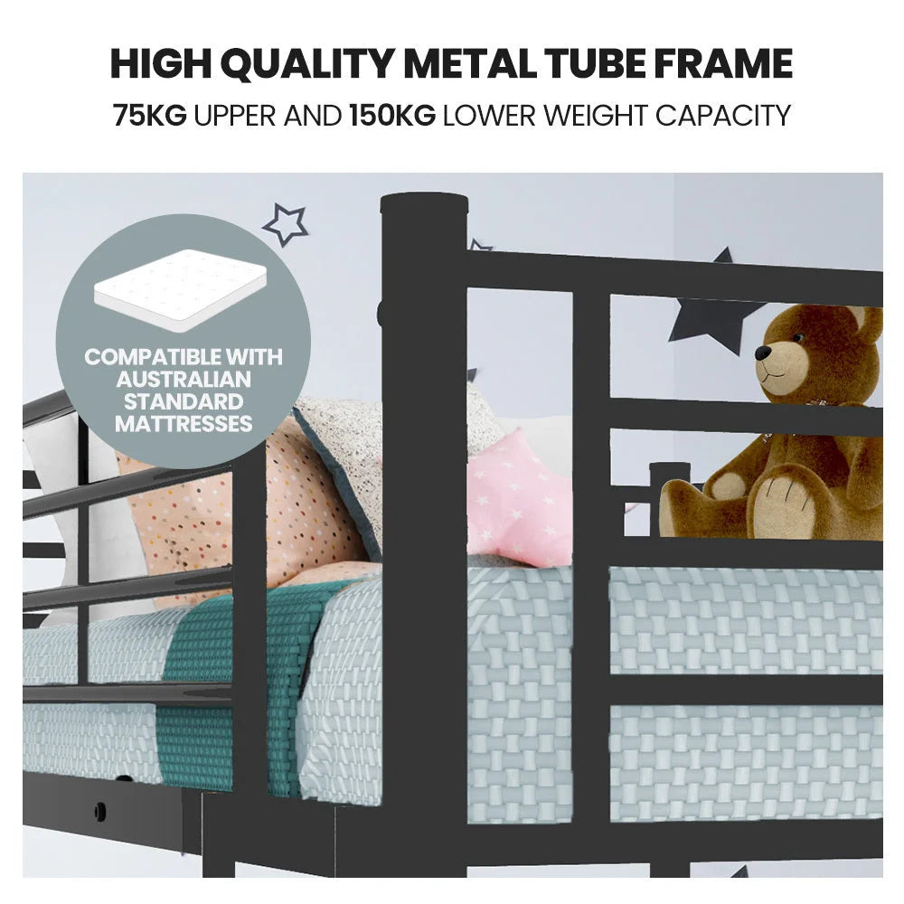Kingston Slumber Metal Single over Double Bunk Bed Frame