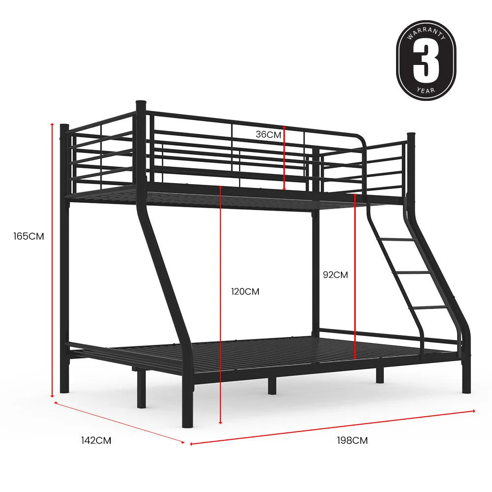 Kingston Slumber Metal Single over Double Bunk Bed Frame