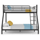 Grey Metal Kingston Slumber Single Over Double Bunk Bed Frame Dark Matte