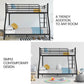 Kingston Slumber Metal Single Over with Double Bunk Bed Frame Dark