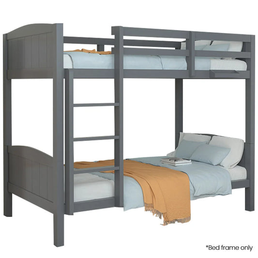 KINGSTON SLUMBER Single Bunk Bed Frame Solid Pine 2-in-1