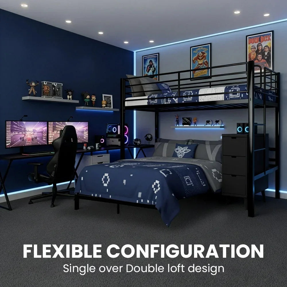 KINGSTON SLUMBER Single Loft Bed And Double Underbed