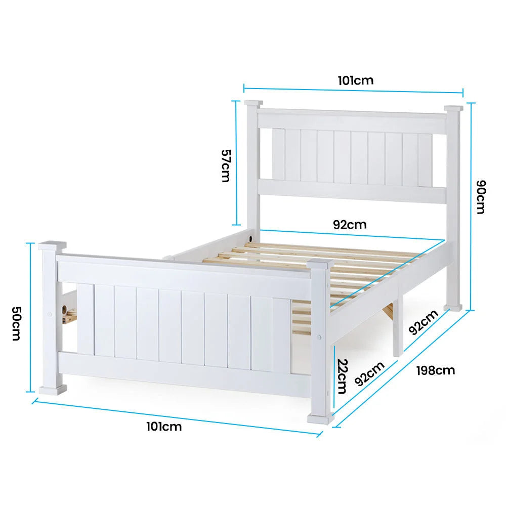 KINGSTON SLUMBER Single Wooden Bed Frame Bedroom Furniture