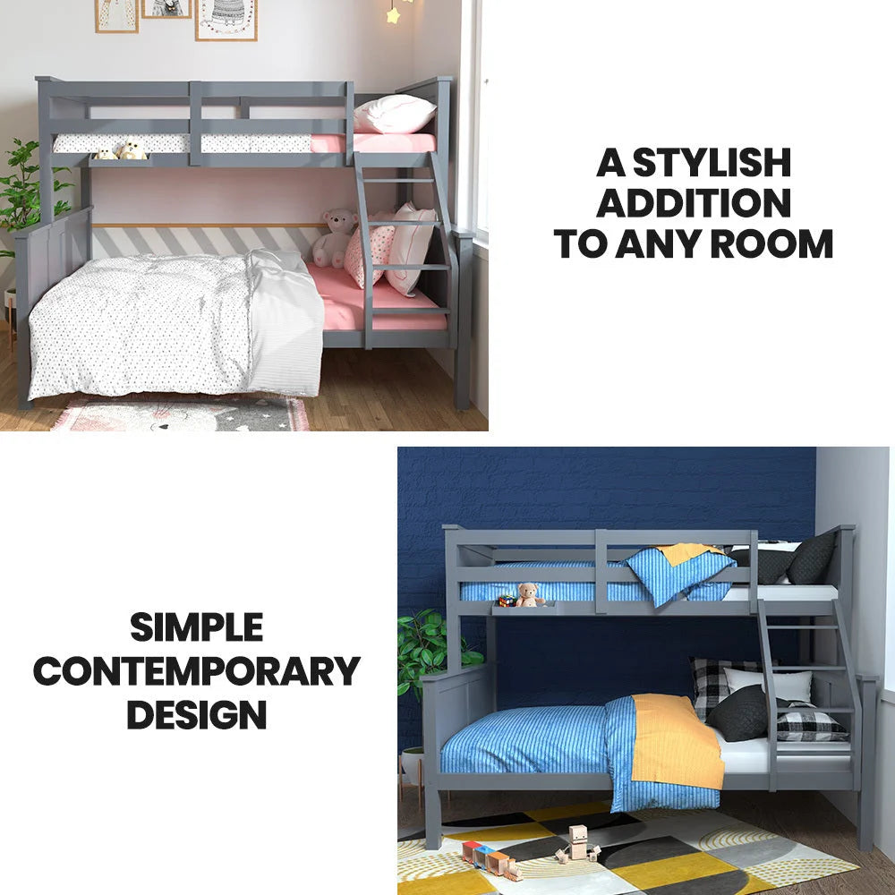 Kingston Slumber Triple Wooden Single Over Double Bunk Bed