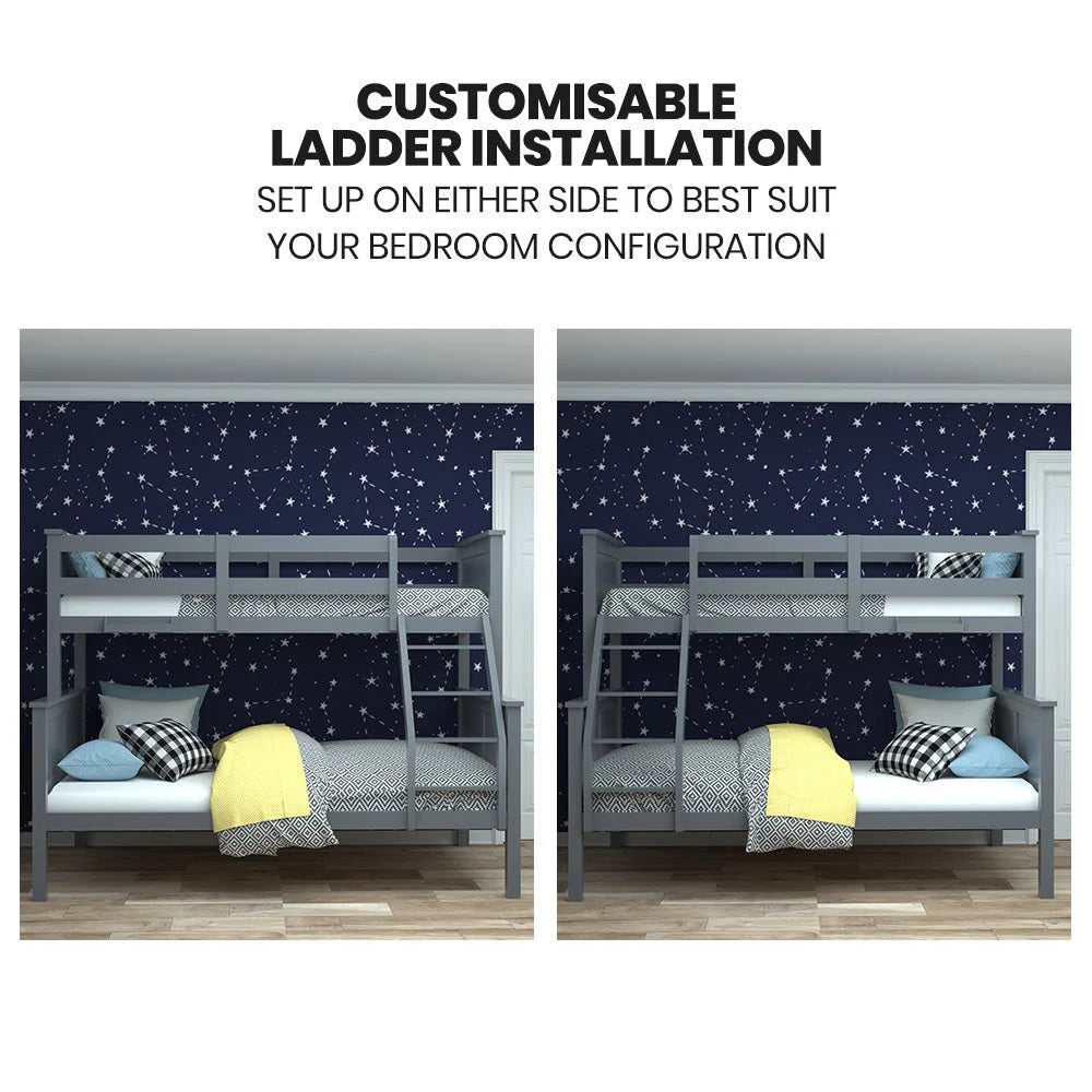 Kingston Slumber Triple Wooden Single Over Double Bunk Bed