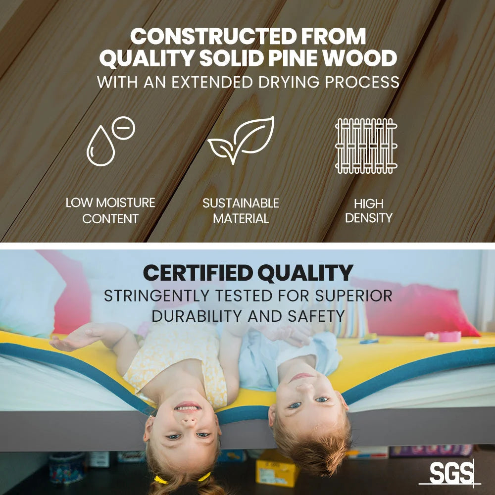 Kingston Slumber Triple Wooden Single Over Double Bunk Bed