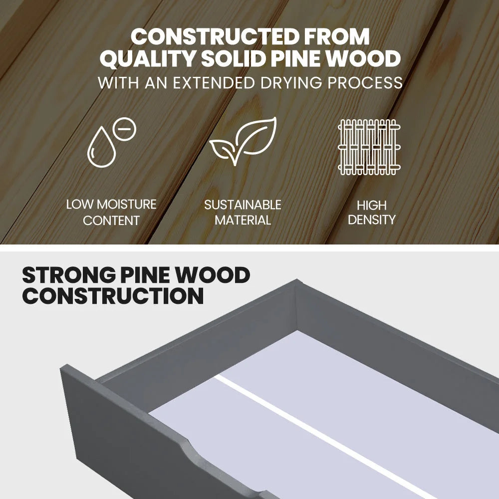 Kingston Slumber Trundle Storage Under Bunk Bed Drawers 2