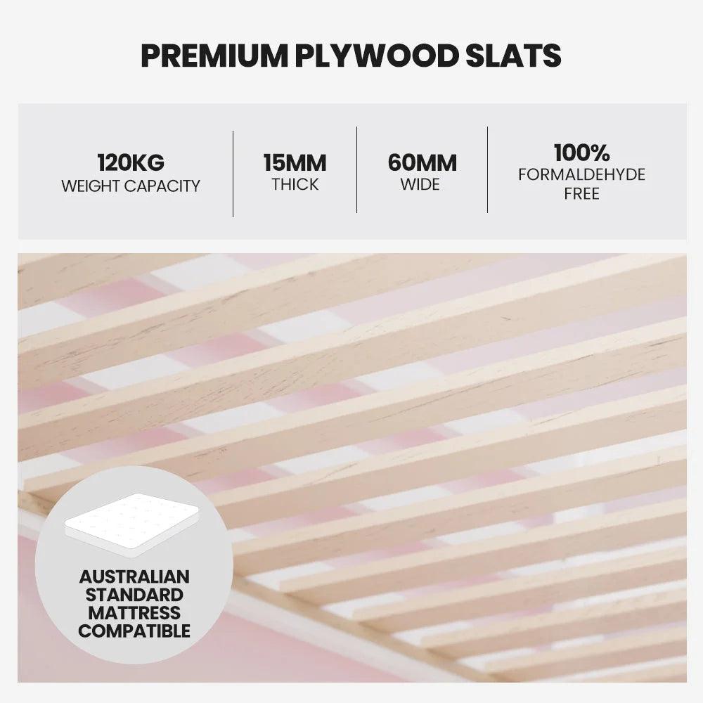 Kingston Slumber Wooden Kids Single Loft Bed Frame - Hiding