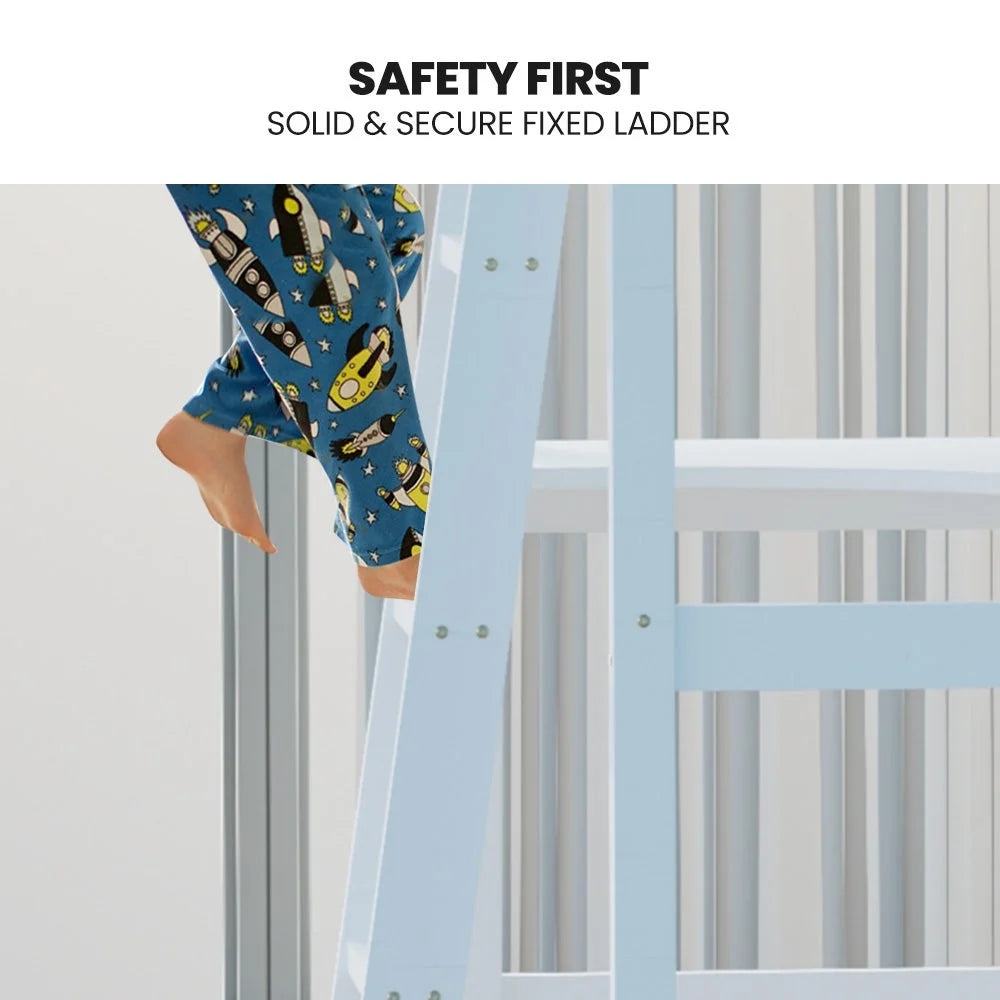 KINGSTON SLUMBER Wooden Kids Single Loft Bed Frame