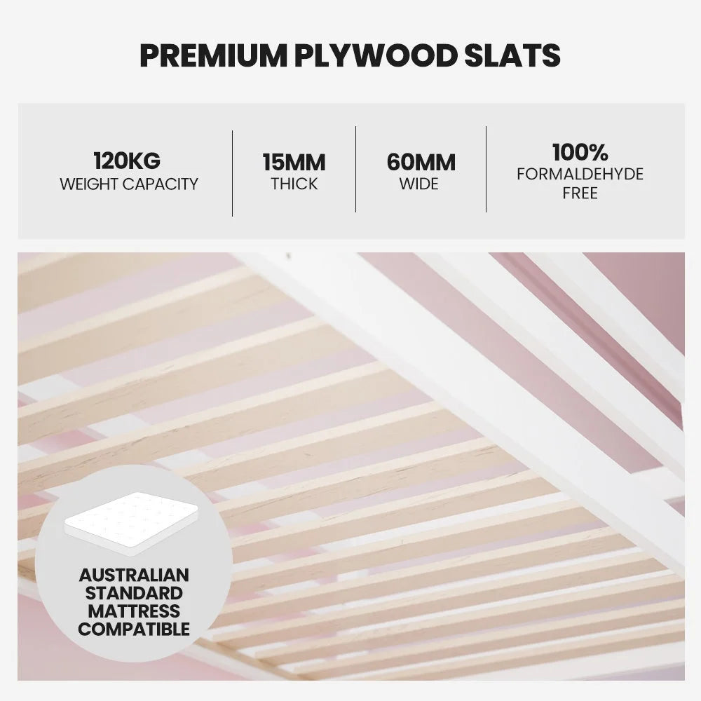 KINGSTON SLUMBER Wooden Kids Single Loft Bed Frame