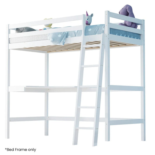 KINGSTON SLUMBER Wooden Kids Single Loft Bed Frame