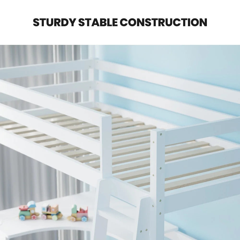 KINGSTON SLUMBER Wooden Kids Single Loft Bed Frame