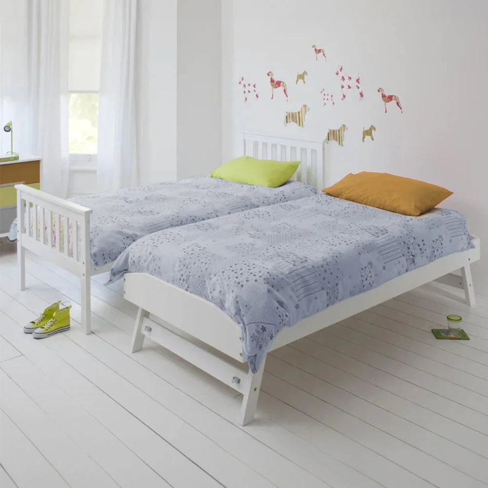 KINGSTON SLUMBER Wooden Single Bed Frame w/ Pop Up Trundle