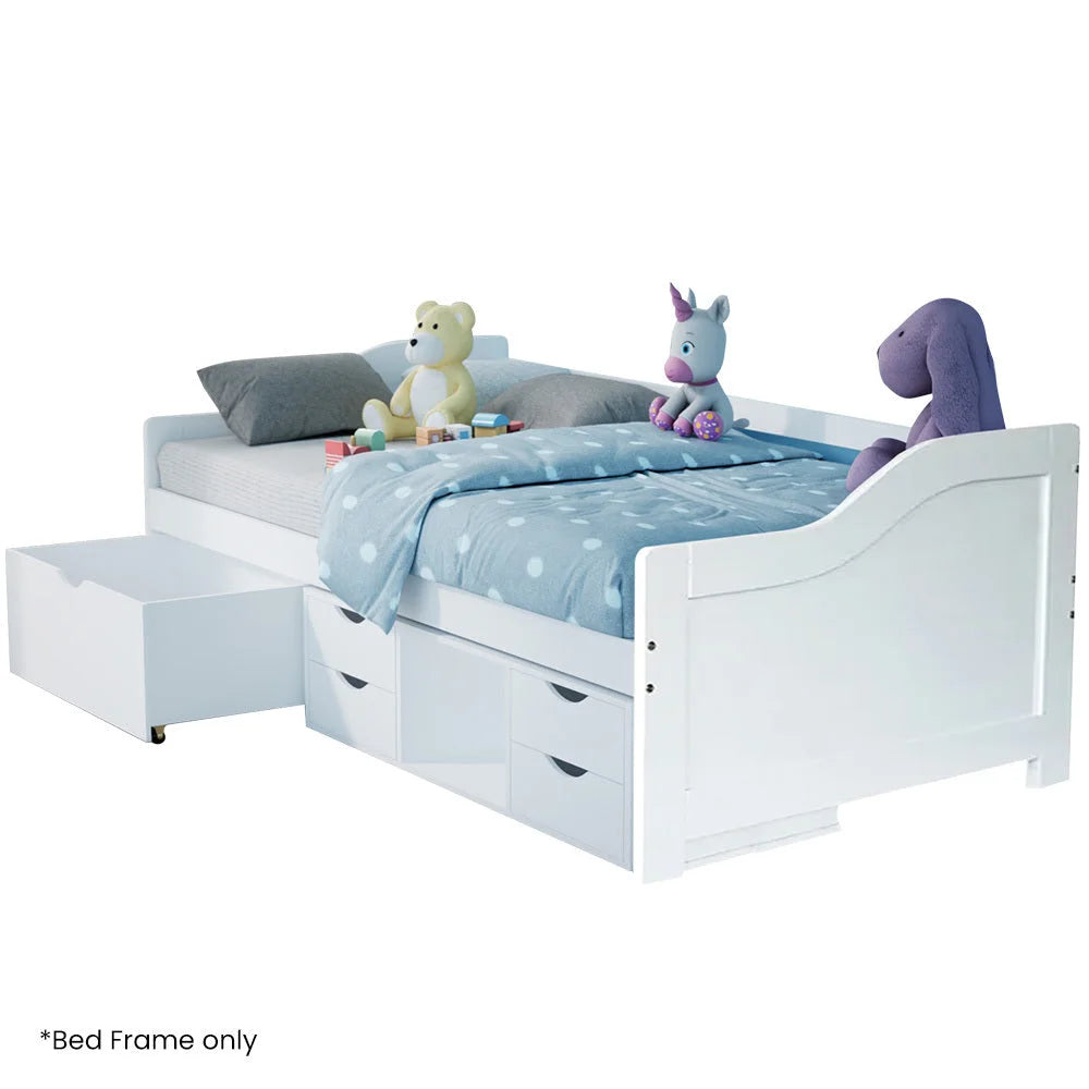 Kingston Slumber Wooden Single Sofa Bed Frame with Storage