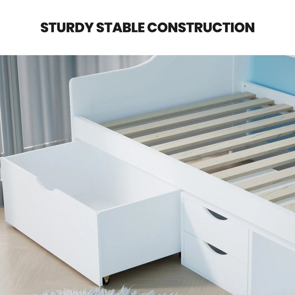 Kingston Slumber Wooden Single Sofa Bed Frame with Storage