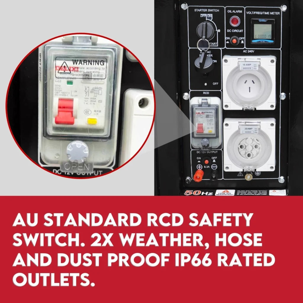 KINGTECH Diesel Generator 8.4kW Max 6kW Rated Single Phase