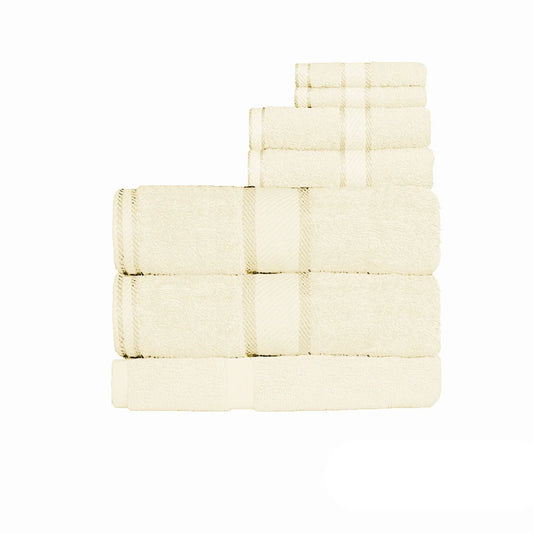 Kingtex 550gsm Cotton 7-Piece Bath Sheet Set - Cream - Home