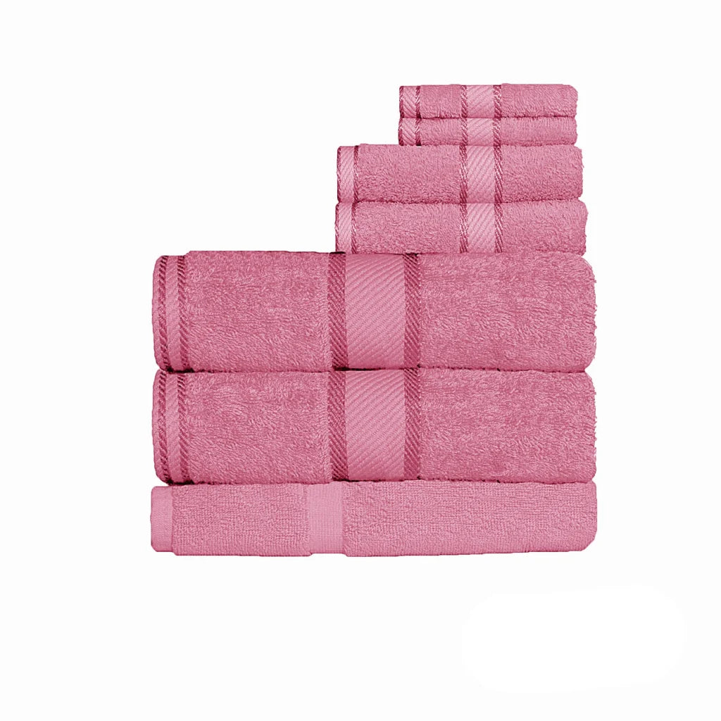Kingtex 550gsm Cotton 7-Piece Bath Sheet Set - Lip Gloss