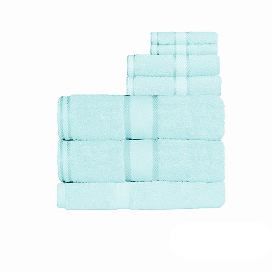 Kingtex 550gsm Cotton 7-Piece Bath Sheet Set - Soft Aqua