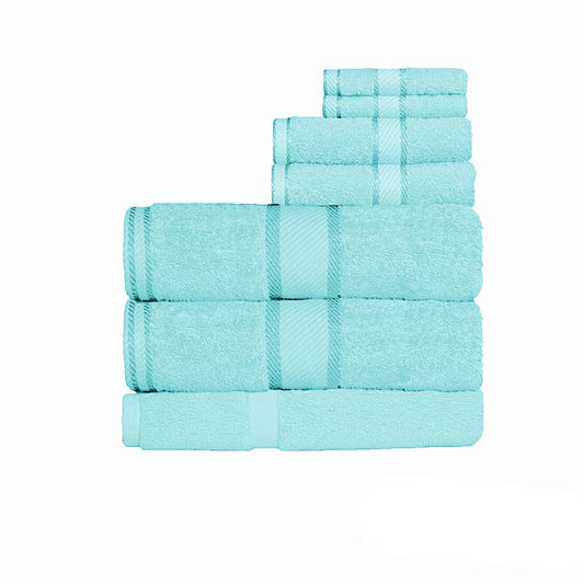 Kingtex 550gsm Cotton 7-Piece Bath Sheet Set - Turquoise