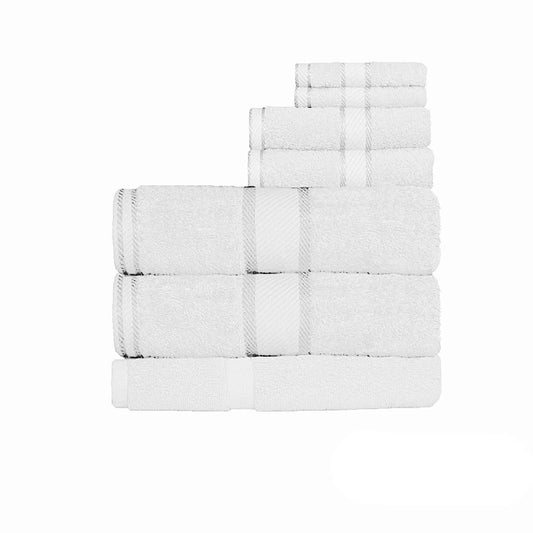 Kingtex 550gsm Cotton 7-Piece Bath Sheet Set - White - Home