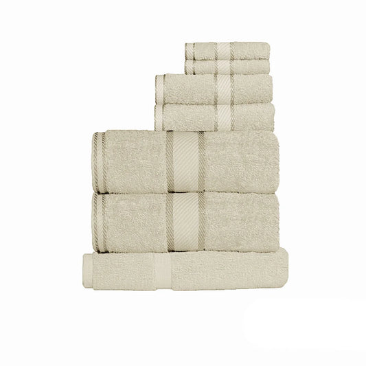 Kingtex 550gsm Cotton 7-Piece Towel Set - Linen - Home &