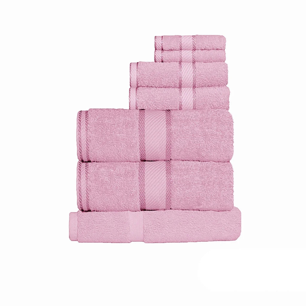 Kingtex 550gsm Cotton 7-Piece Towel Set - Rose - Home &