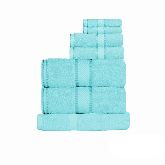 Kingtex 550gsm Cotton 7-Piece Towel Set - Turquoise - Home