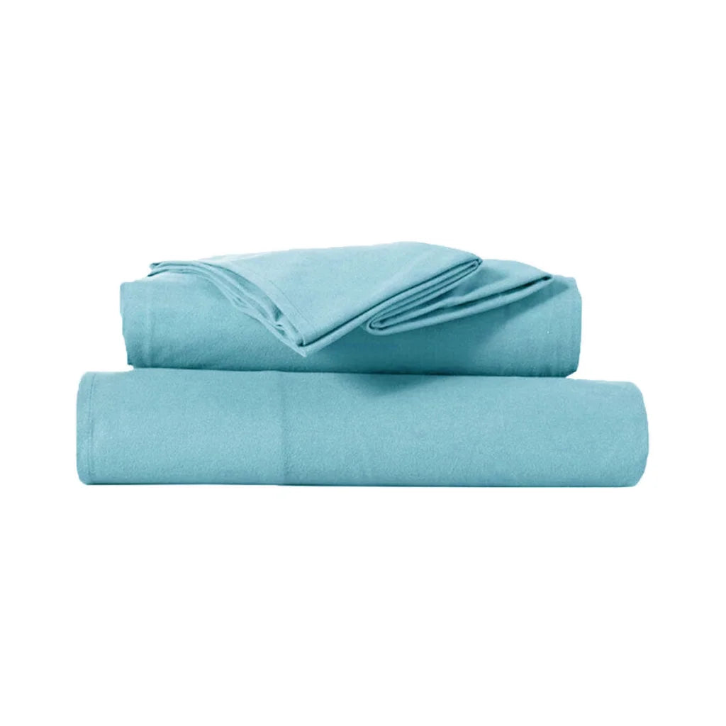 Kingtex Ultra-Soft Micro Flannel Sheet Set 40cm Wall - Aqua