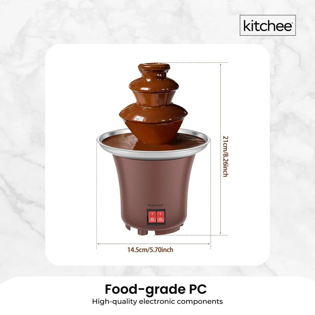 Kitchee 3 Tier Mini Chocolate Fountain Fondue Electric