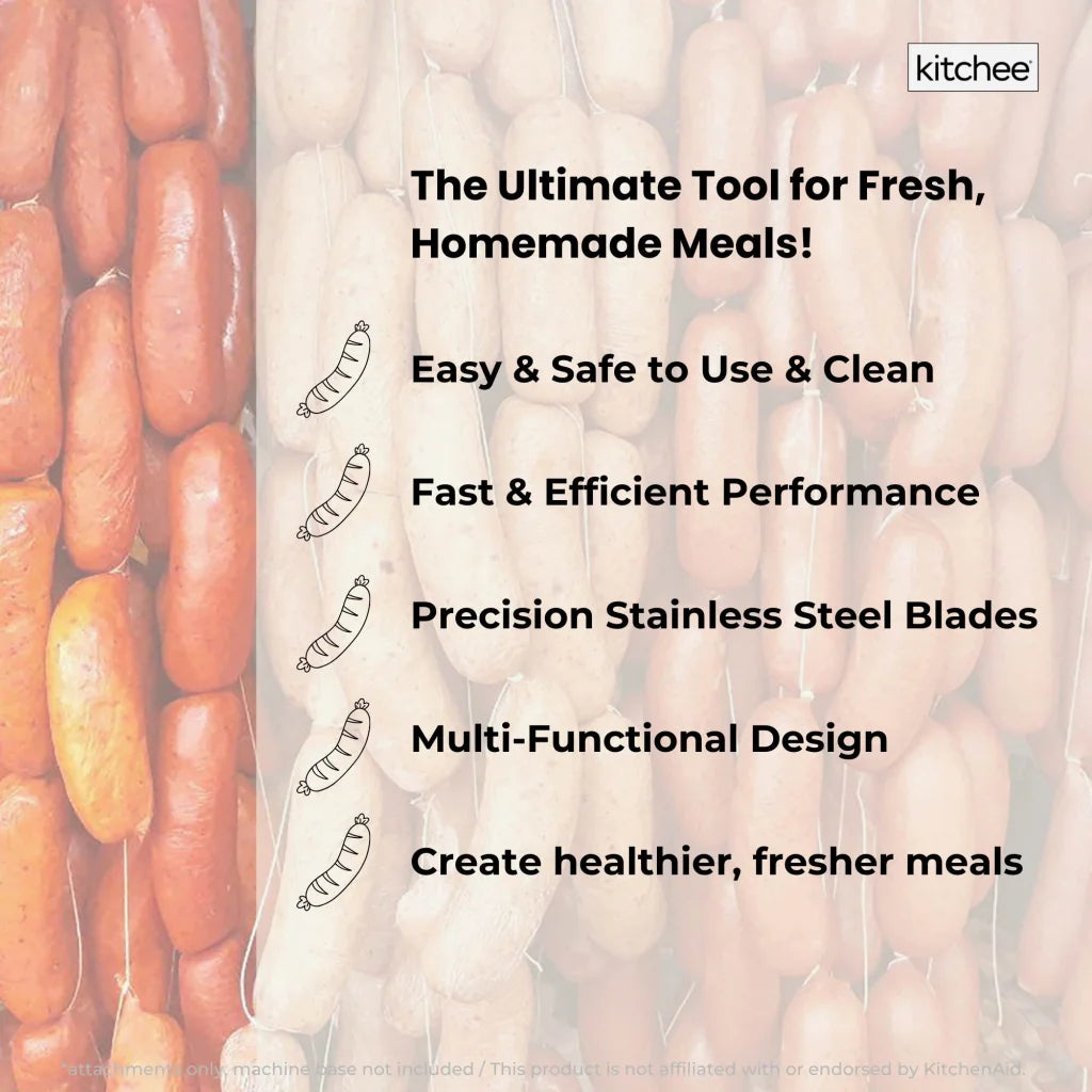 Kitchee Meat Food Grinder Sausage Attachment - Compatible