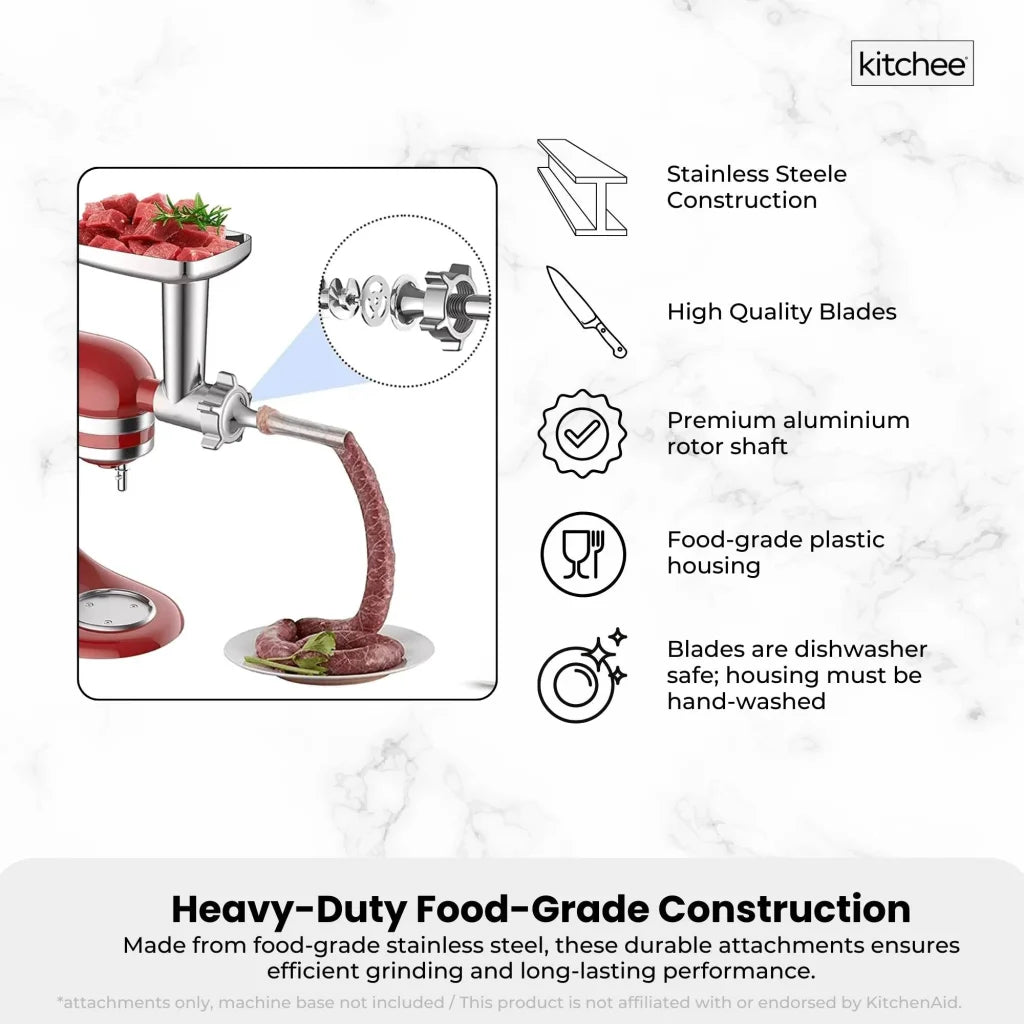 Kitchee Meat Food Grinder Sausage Attachment - Compatible